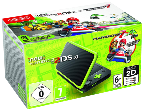 New Nintendo 2DS XL Console [Black/Lime Green]