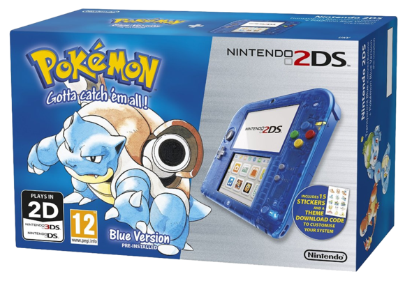 Nintendo 2DS Console [Transparent Blue - Pokemon Edition]
