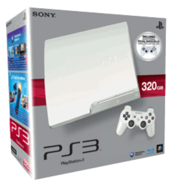 Sony PlayStation 3 Slim Console & Official Controller [White]