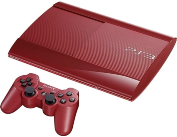 Sony PlayStation 3 Super Slim Console & Official Controller [Red]