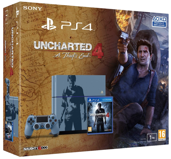 Sony PlayStation 4 Console & Official Controller [Uncharted 4 Edition]