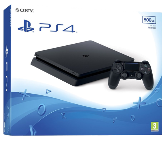 Sony PlayStation 4 Slim Console & Official Controller [Black]