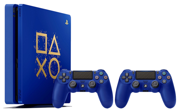 Sony PlayStation 4 Slim Console & Official Controller [Days Of Play - Blue]