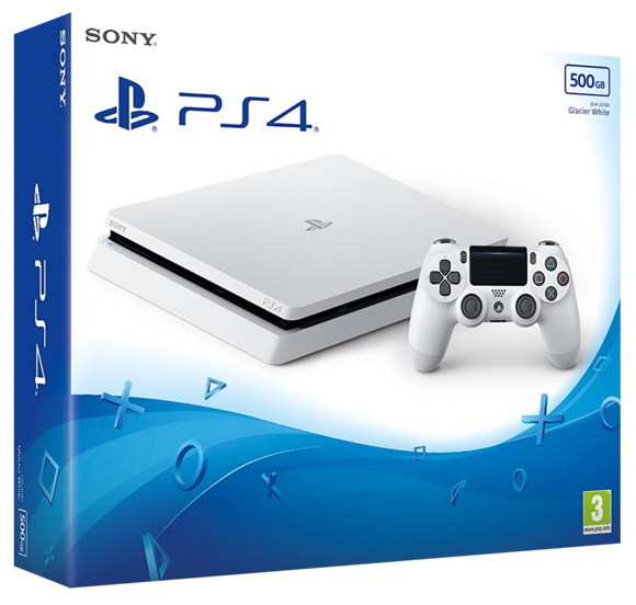 Sony PlayStation 4 Slim Console & Official Controller [White]