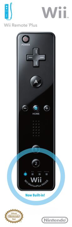 Official Motion Plus Wii Remote - Black
